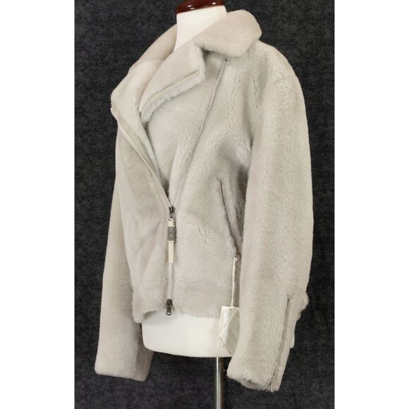 NWT $12250  BRUNELLO CUCINELLI BIKER SHEARLING FUR JACKET 2023 FALL SIZE 42 - Picture 5 of 10